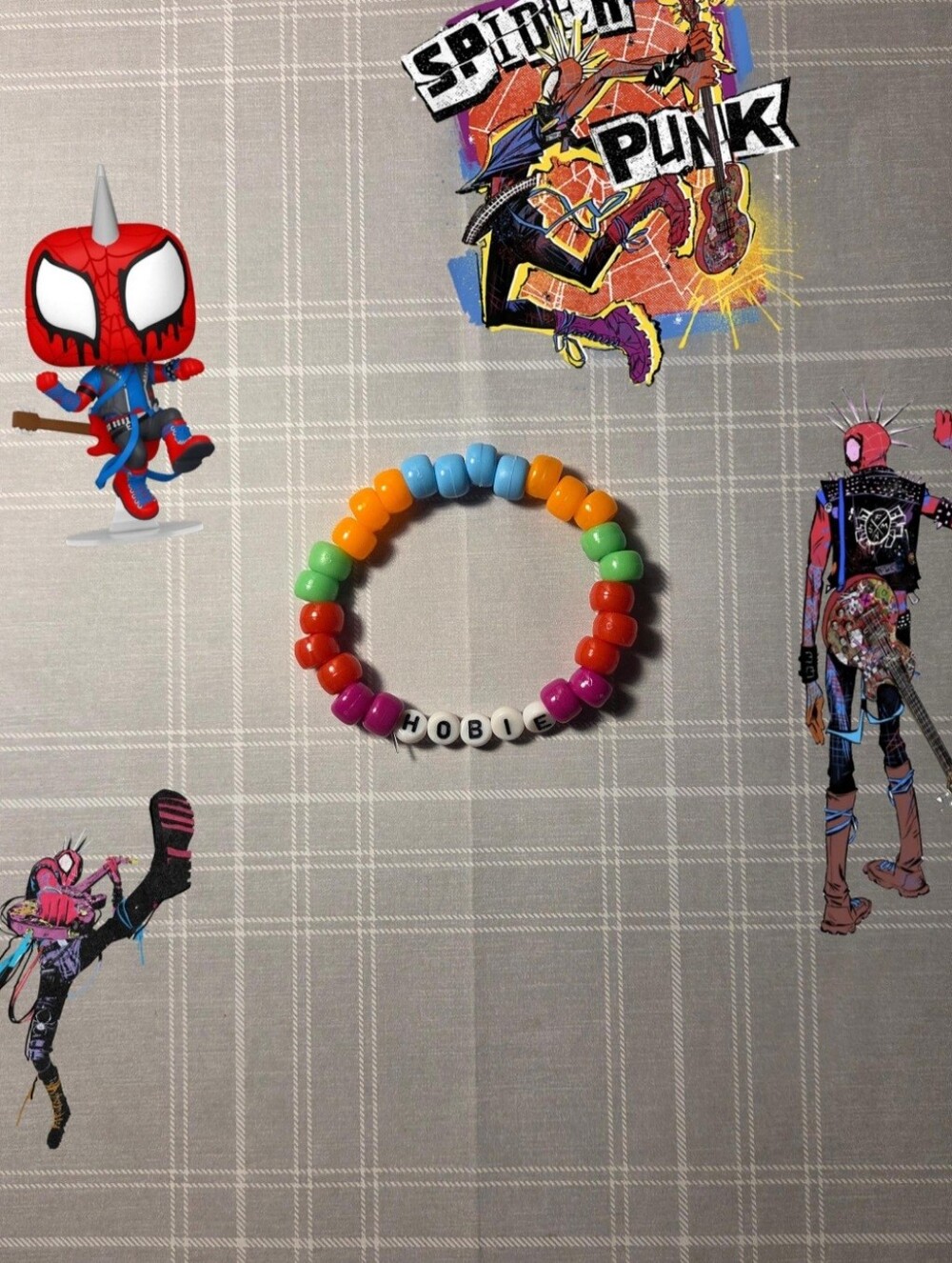 Spider-Man Across The Spider-Verse 'Hobie' Brown Handmade Beaded Kandi Bracelet